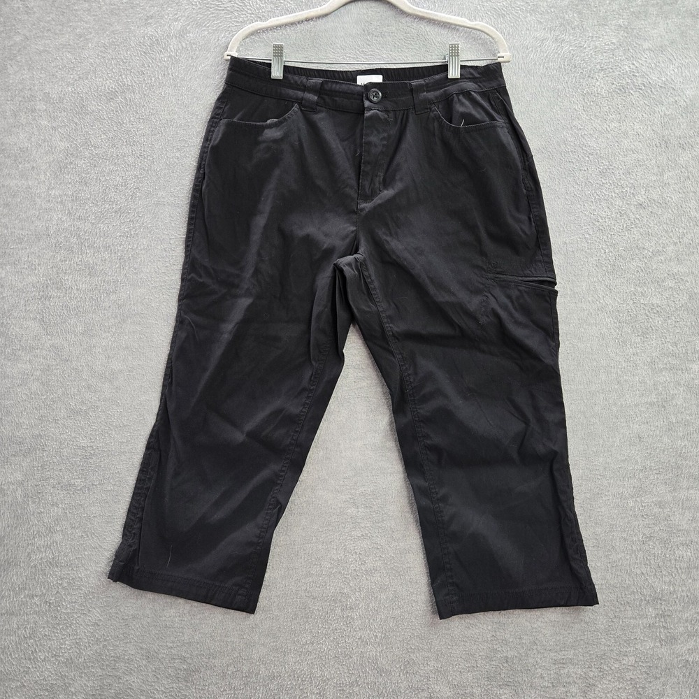 Eddie Bauer Women Pants 12 Black Cropped Nylon Outdoor Hiking